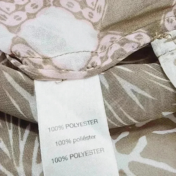 Chico's printed Women's Chiffon Blouse Keyhole Size 1/M - Picture 7 of 8